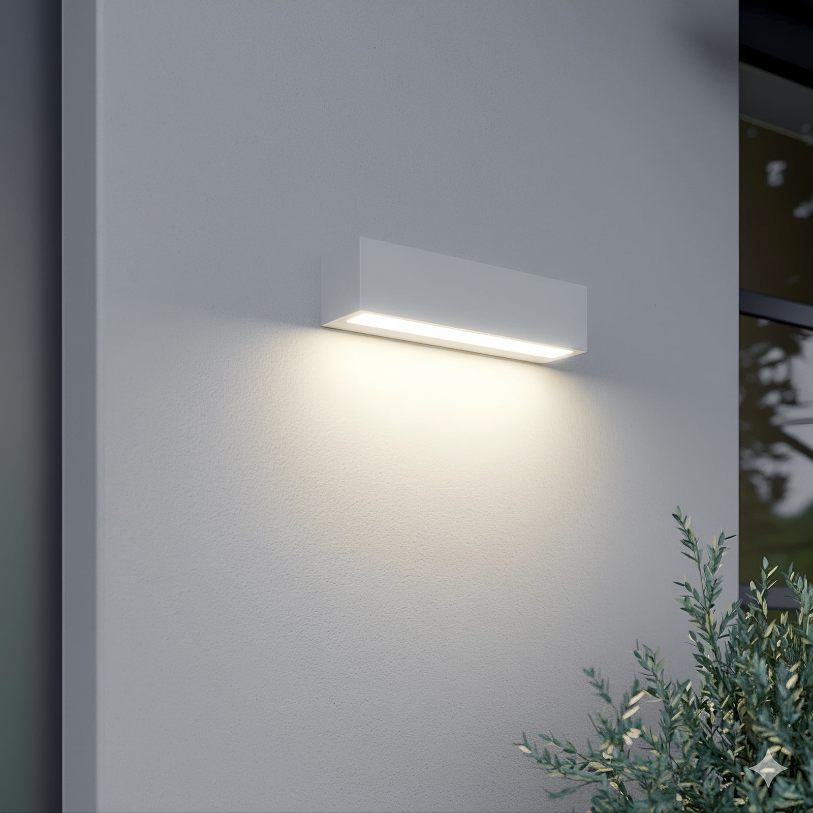 Lampa de perete pentru exterior Lengo cu LED, 25 cm, albă, lumină orientată în
