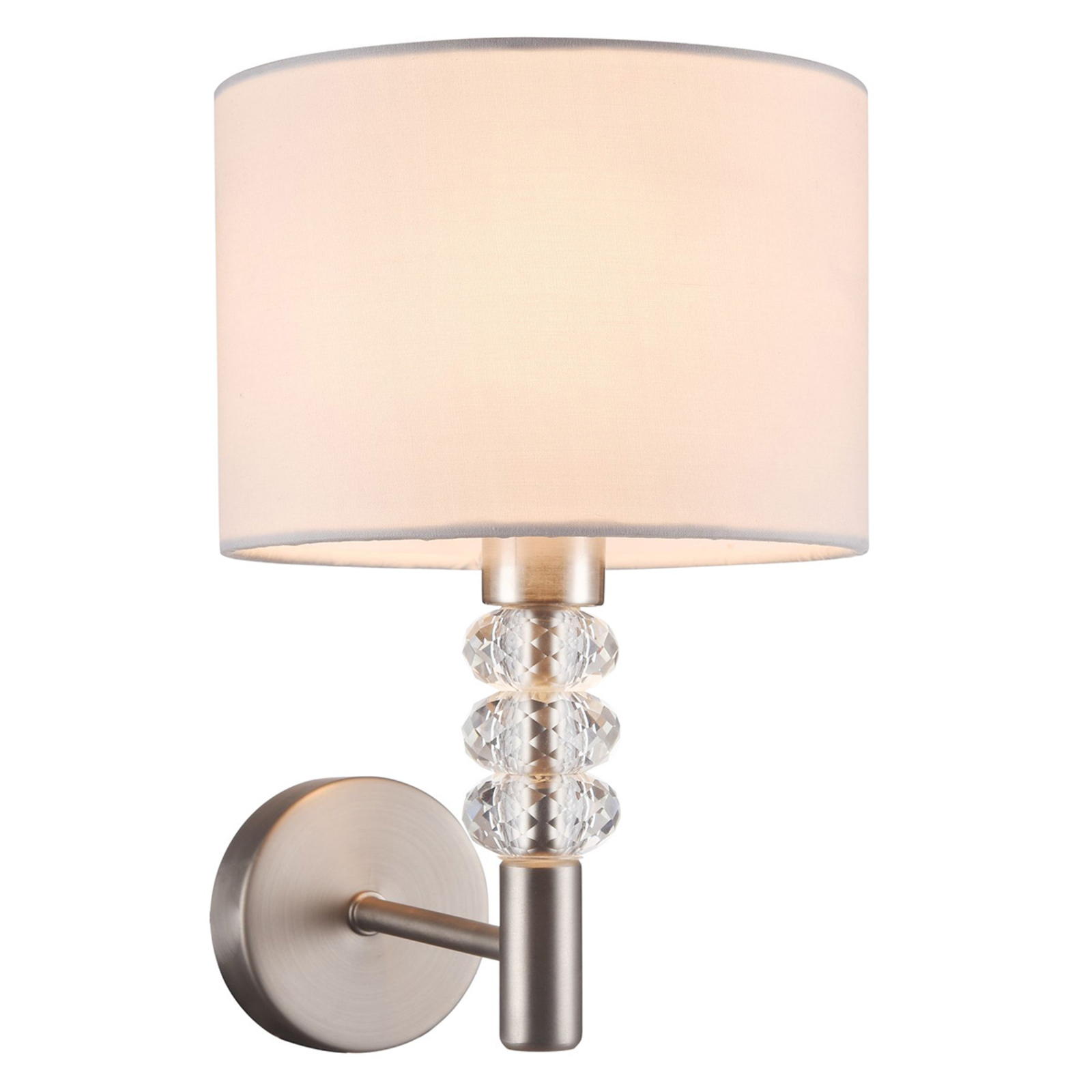 Maytoni Lincoln fabric wall light, for Living / Dining Room, metal, glass, PVC, fabric, E14, 40 W, energy efficiency: A++, W: 17 cm, H: 26 cm