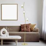 Camely golvlampa, brushed gold/clear, 3 lampor, glas