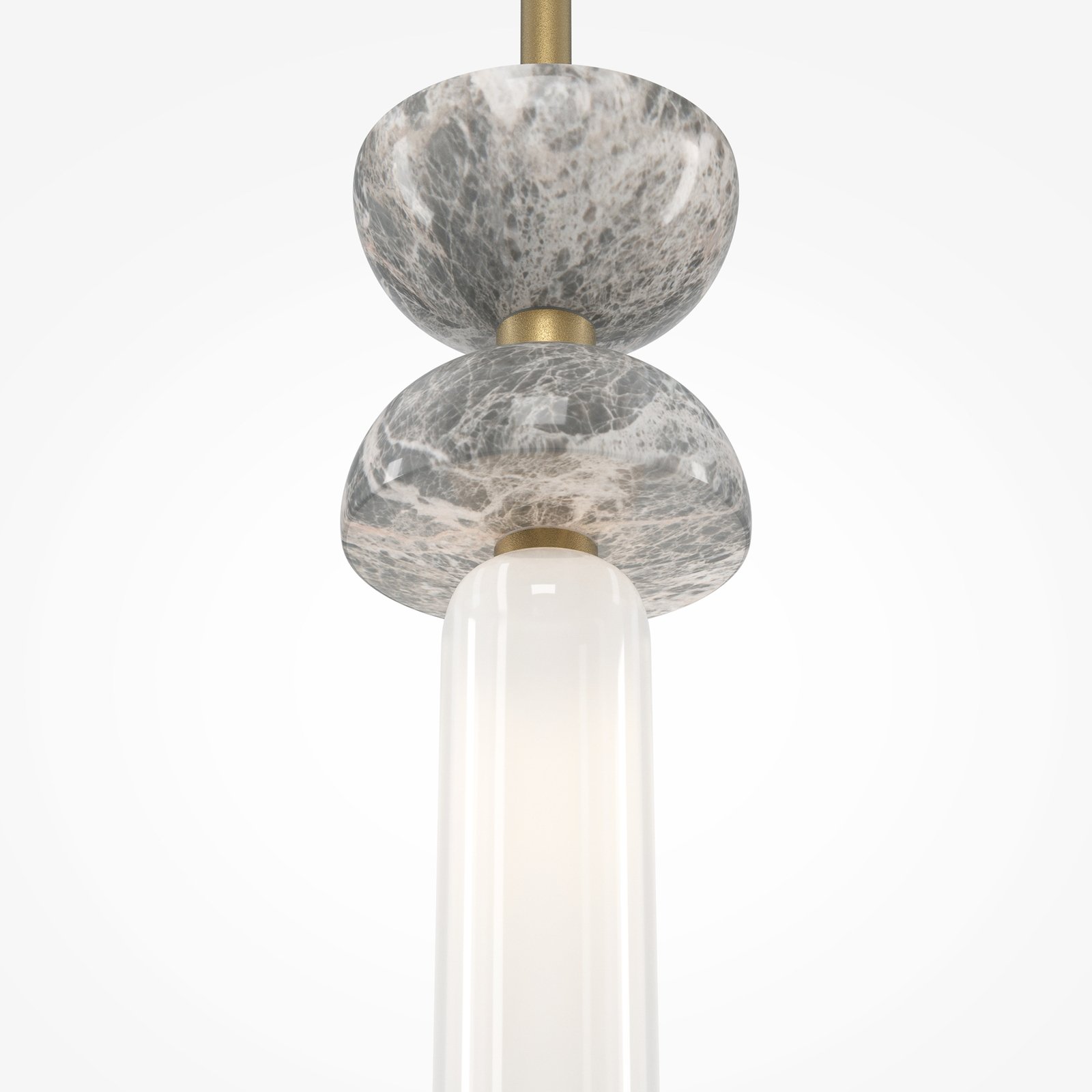 Maytoni pendant light Kyoto, gold, Ø 10 cm, marble, glass