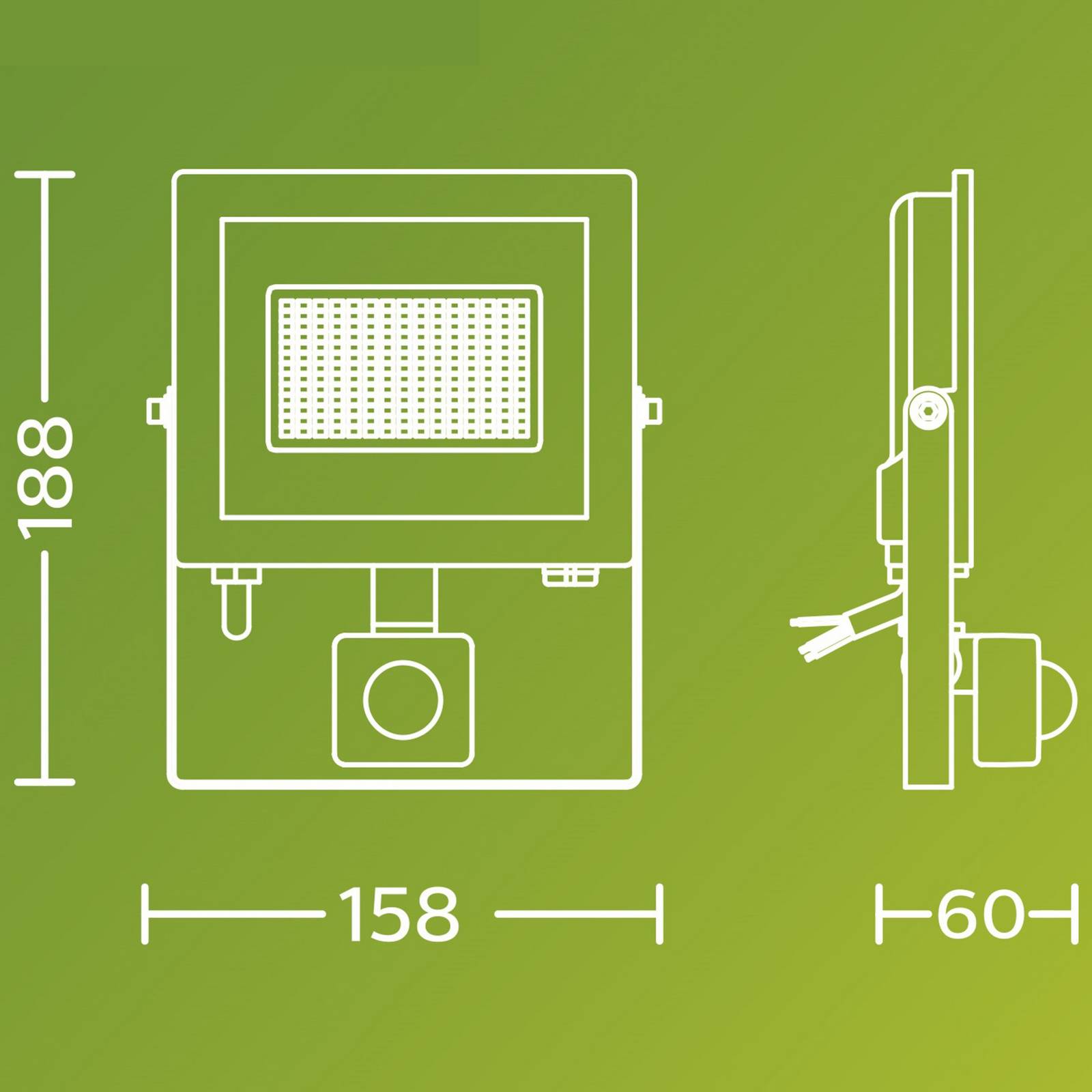 Reflektor zewnętrzny LED Philips Lois UE Sensor, 14 W, 3000 K IP65
