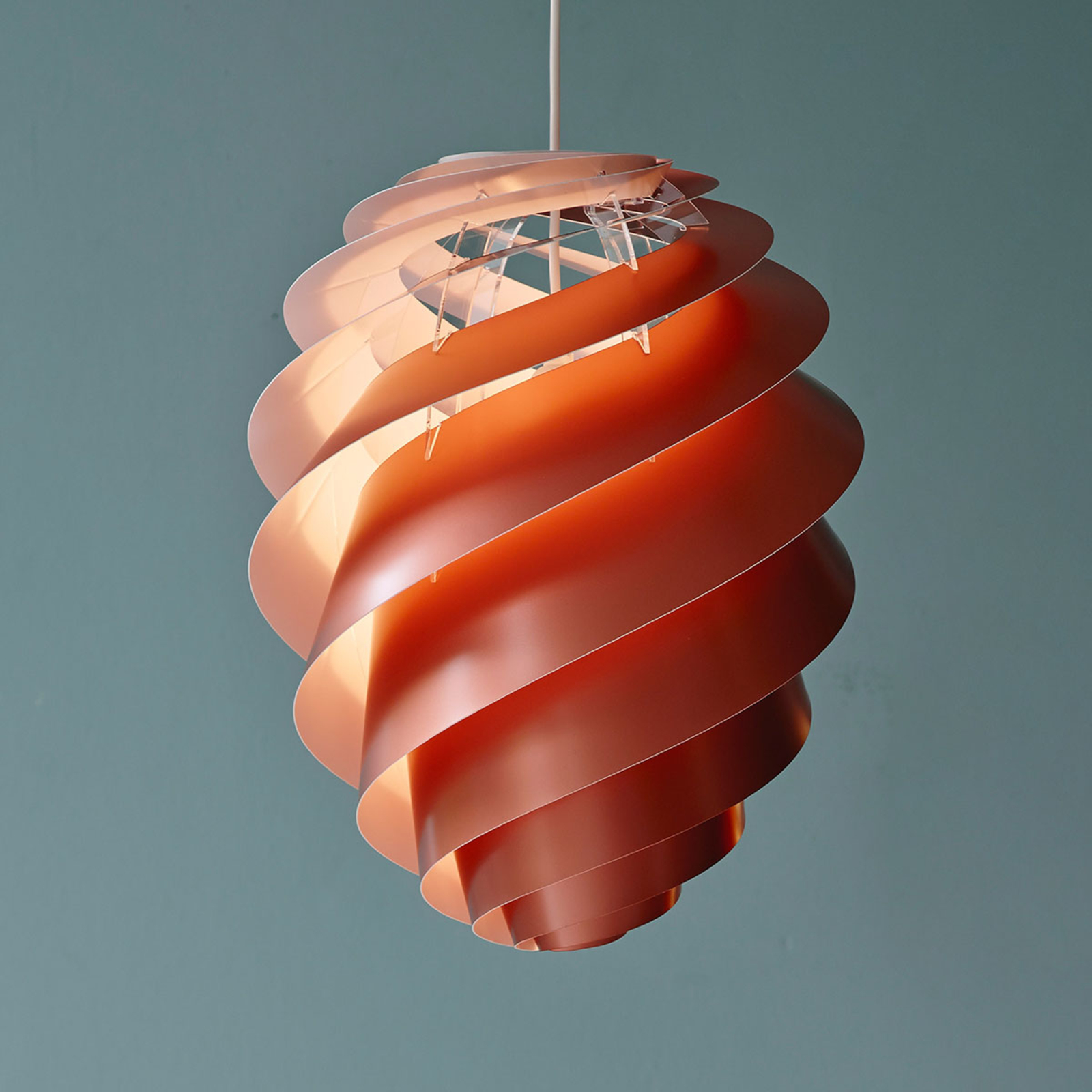 SWIRL 2 - Lampada a sospensione di design, rame