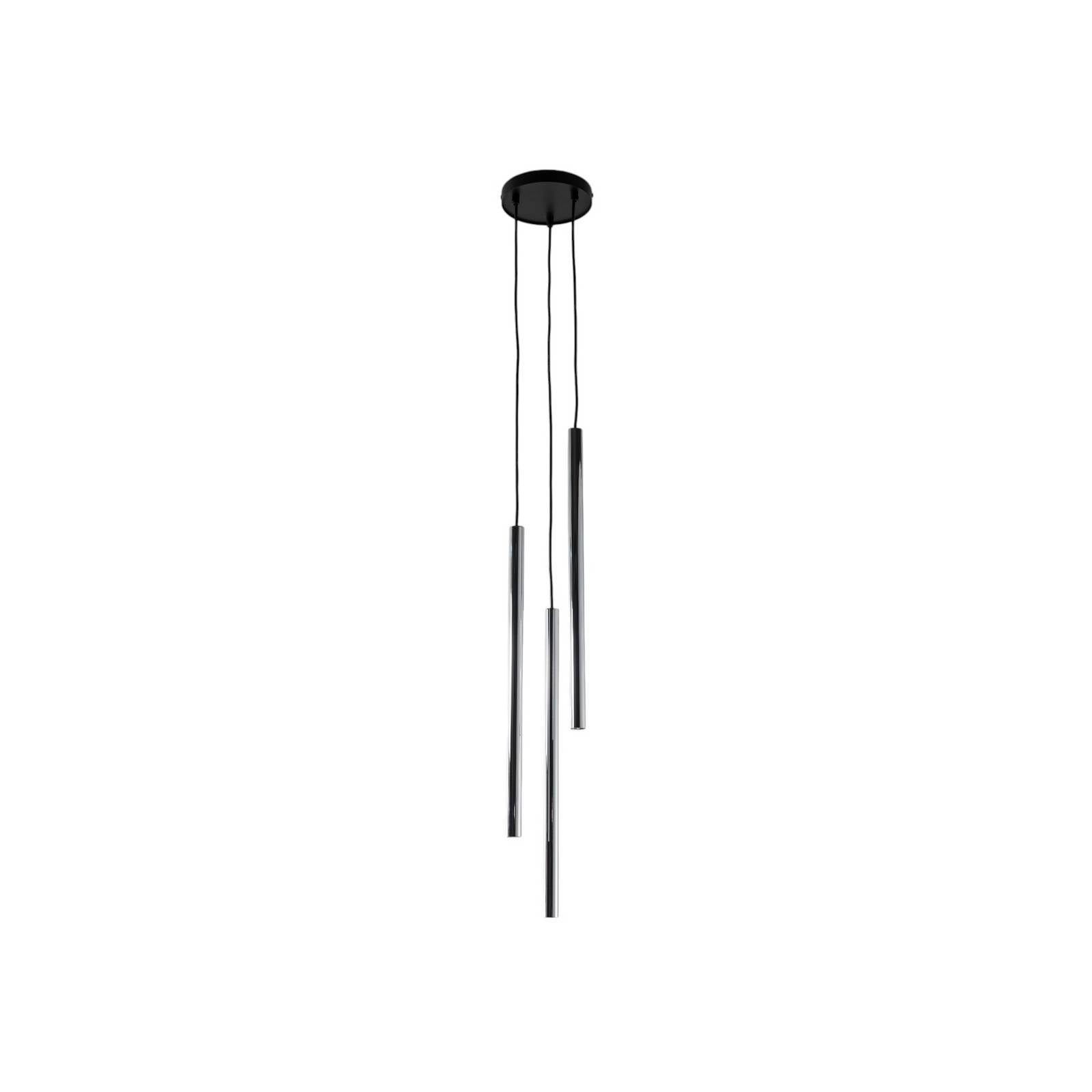 Hängeleuchte Sopel Lux, 3-flammig, rund, schwarz/silber, G9