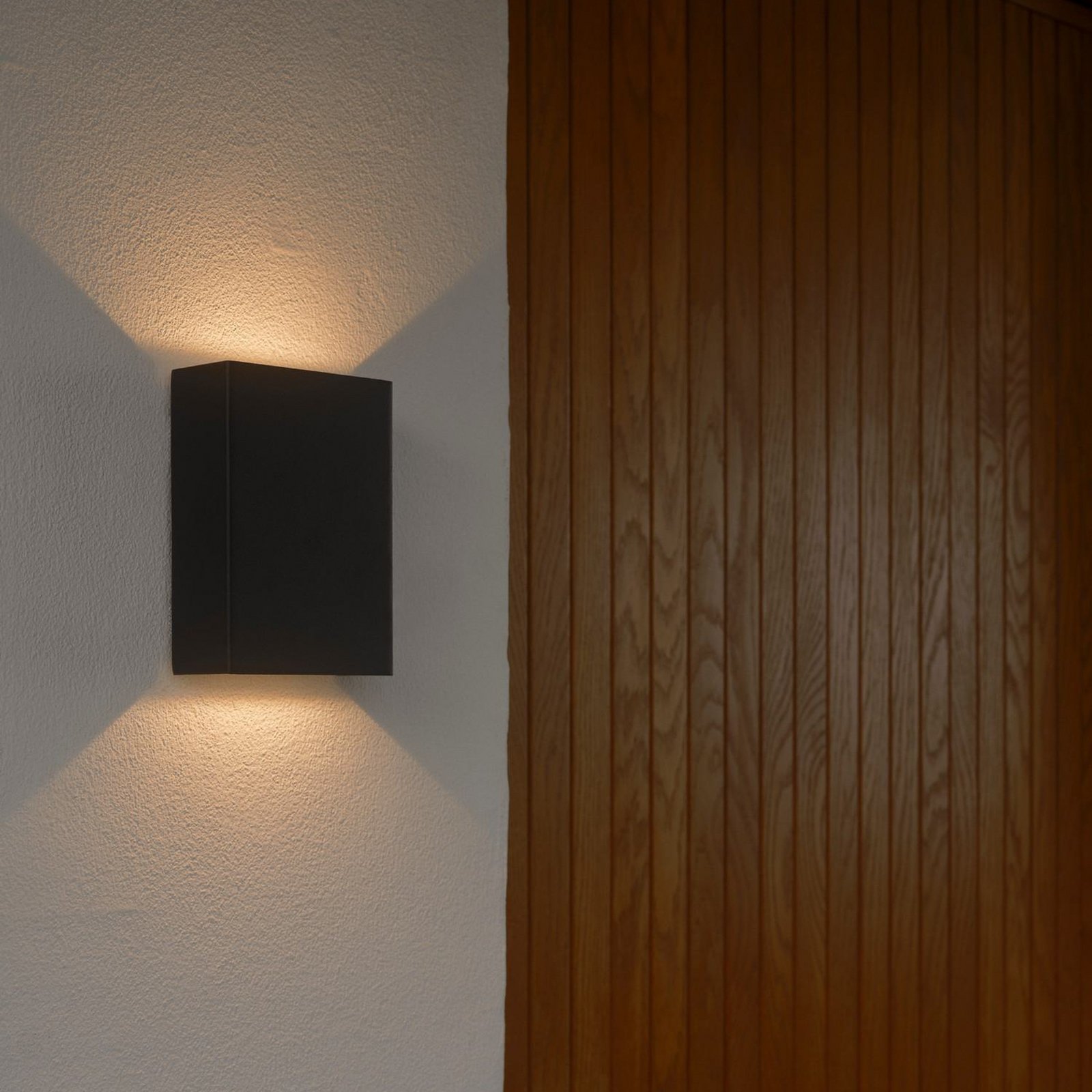 LED outdoor wall lamp Fold Seaside up/down, 10 x 15 cm, black
