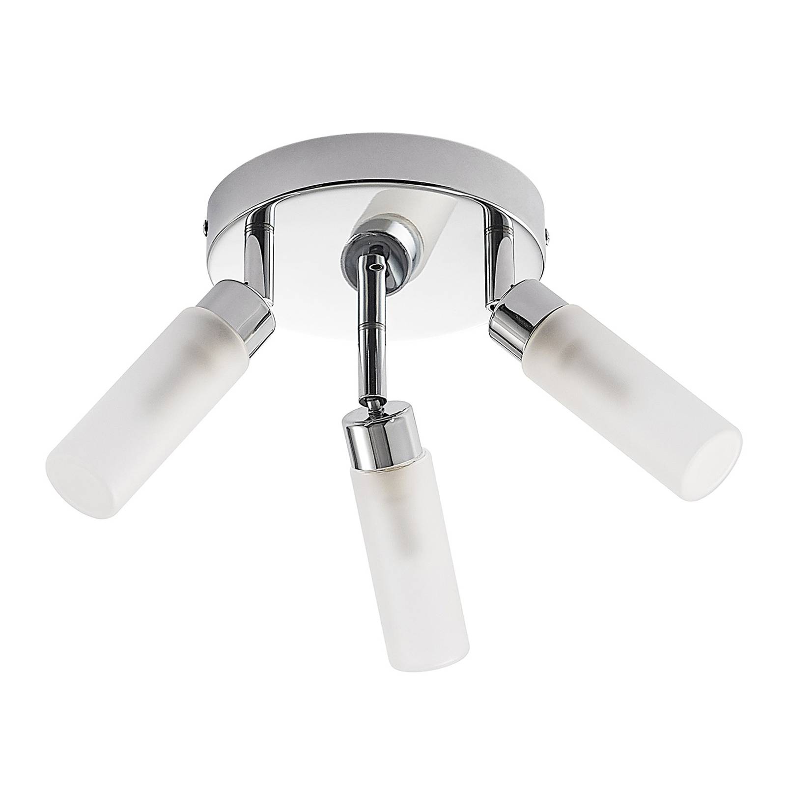 Lindby Vinza downlight, chrome, round, for Living / Dining Room, steel, glass, G9, 8 W, H: 15 cm