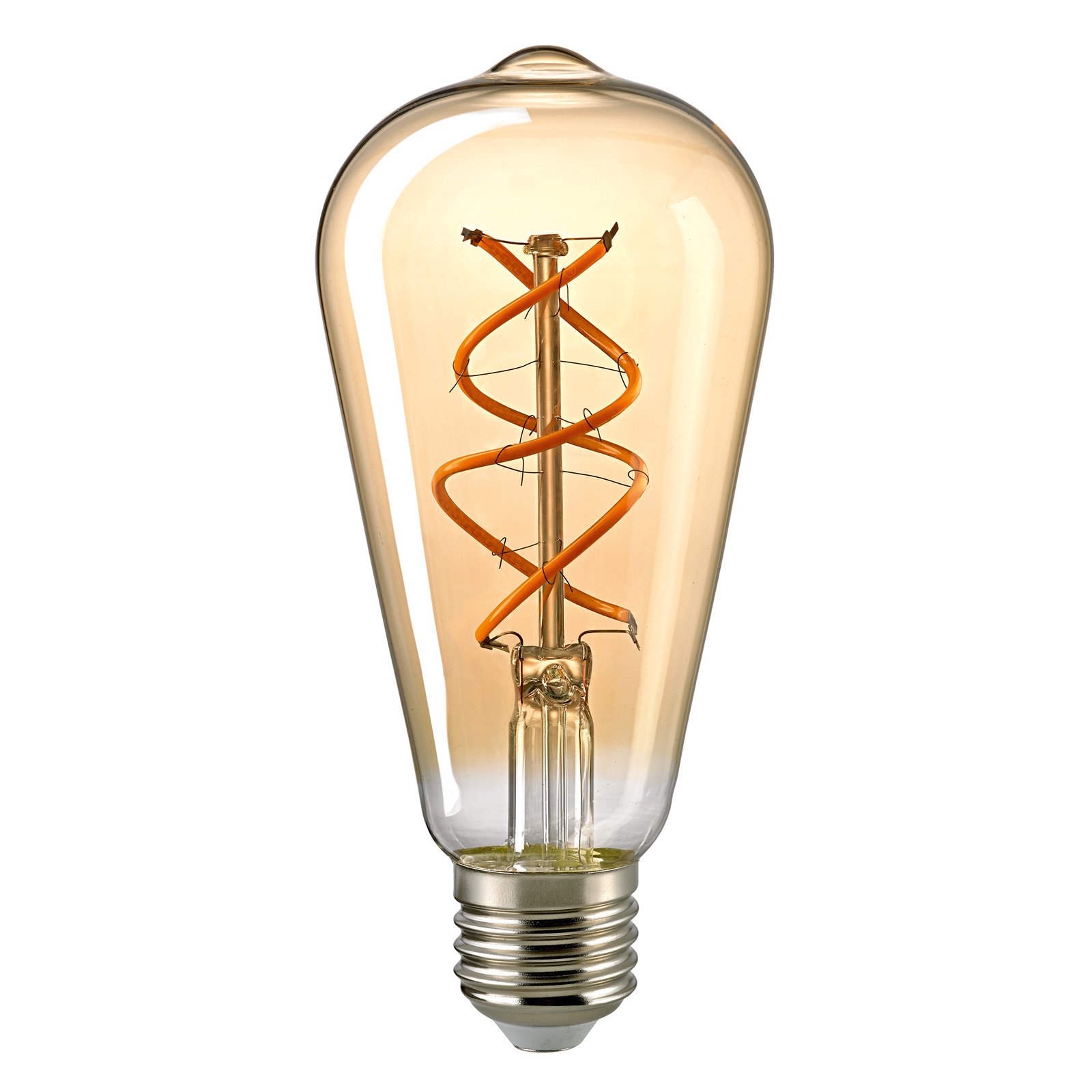 LED-Lampe E27 ST64 5,5W curved Rustika gold