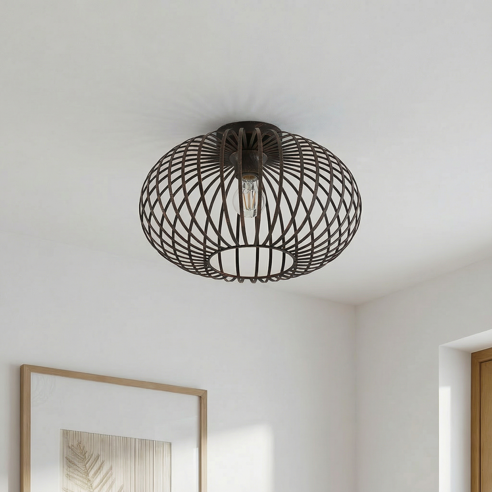 Lindby Deckenlampe Rosalea, kupferfarben, Metall, 40 cm, E27