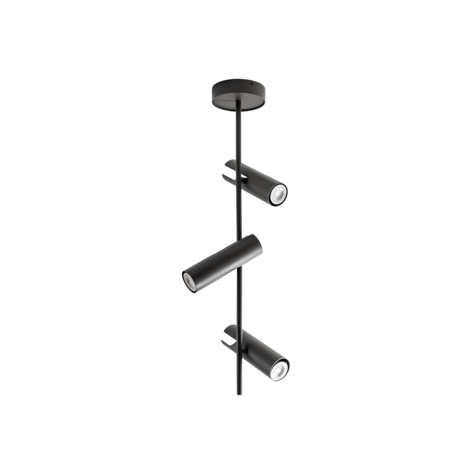Faretto da soffitto Leda 3, verde oliva, a 3 luci, acciaio, altezza 76 cm