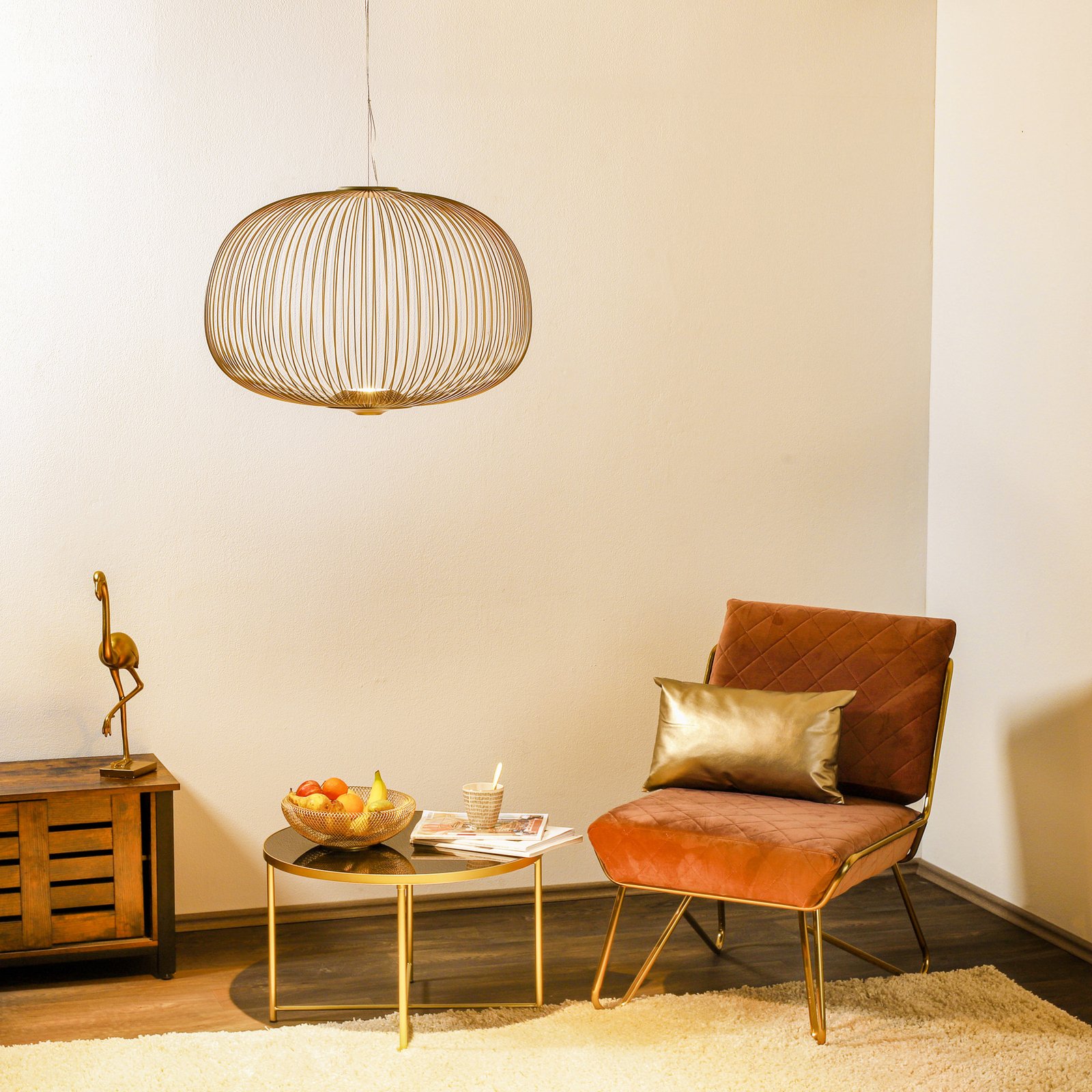Spokes 3 MyLight LED-Hängelampe, gold - Foscarini