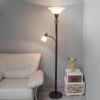 Uplight-lampe Dunja med LED-lys og leselampe