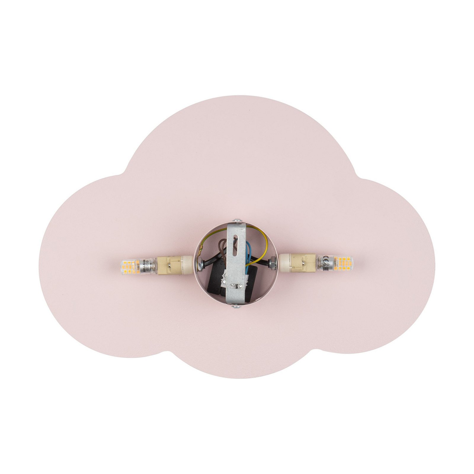 Wall light Cloud, pink, 38 cm wide, metal, cloud, G9