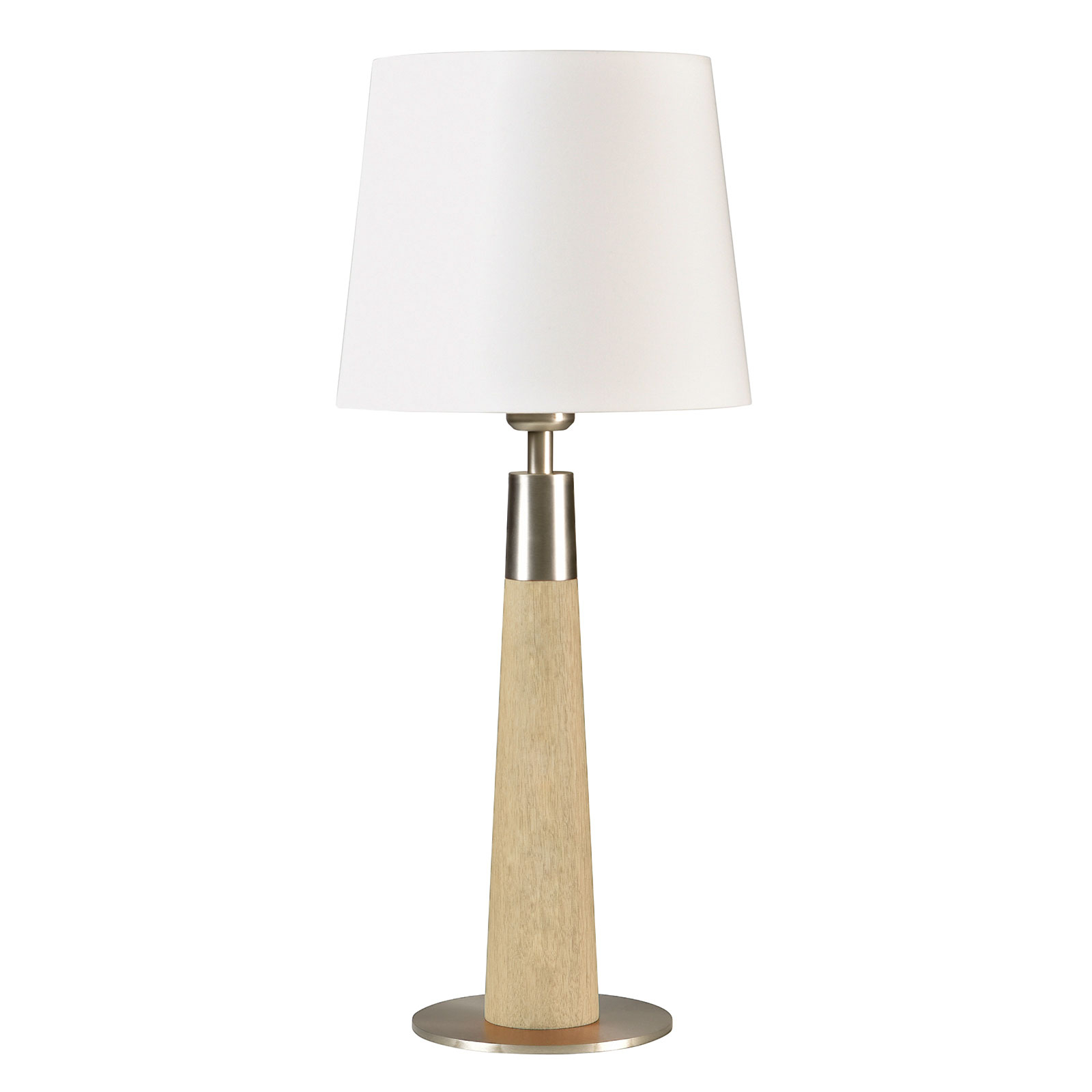 HerzBlut Conico Tischlampe weiß, Eiche natur, 58cm