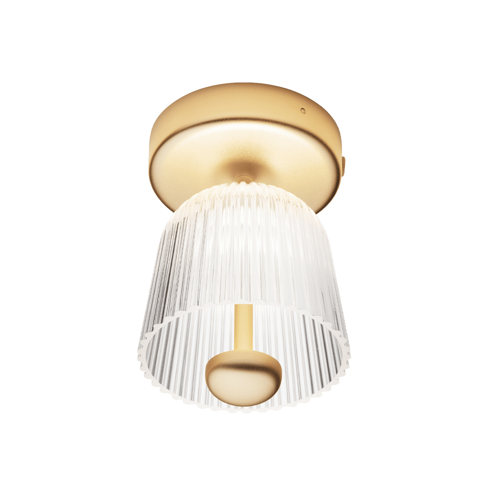 Nuura LED-Deckenlampe Asteea, Ø 12 cm, messingfarben/klar