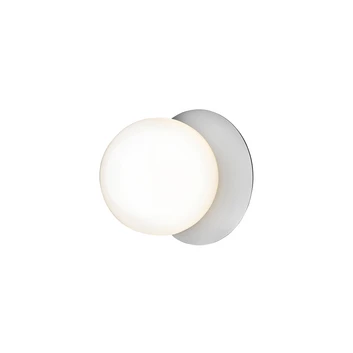 Liila 1 Aplique de pared mediana IP44, plateado/blanco, blanco cálido - Nuura