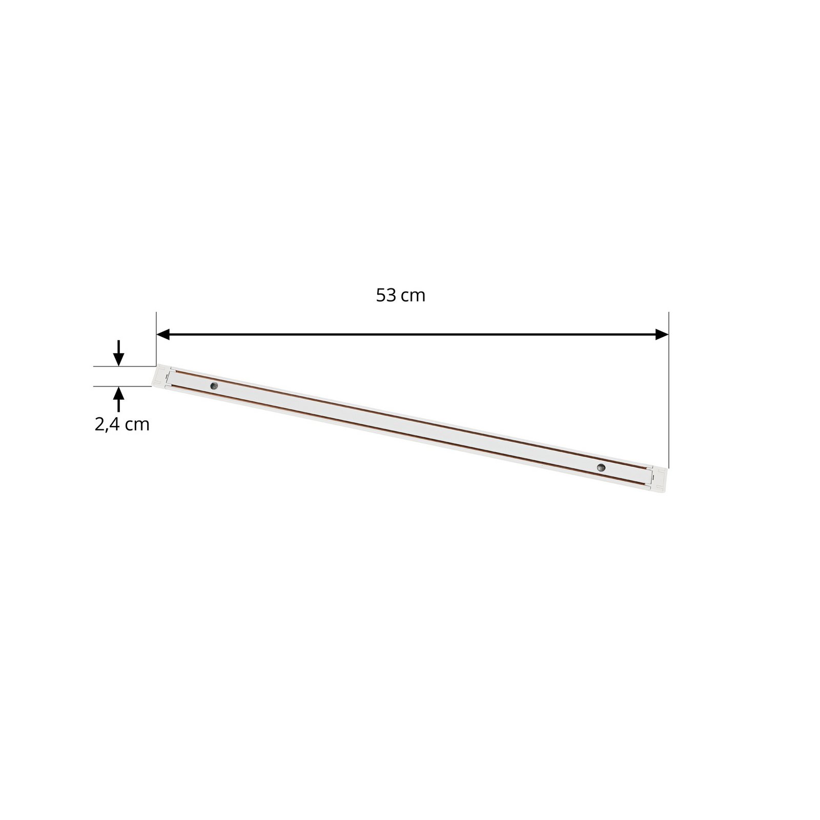 Lindby Napájací lišta Lumaro, biela, hliník, dĺžka 53 cm Lindby Napájací lišta Lumaro, biela, hliník, dĺžka 53 cm