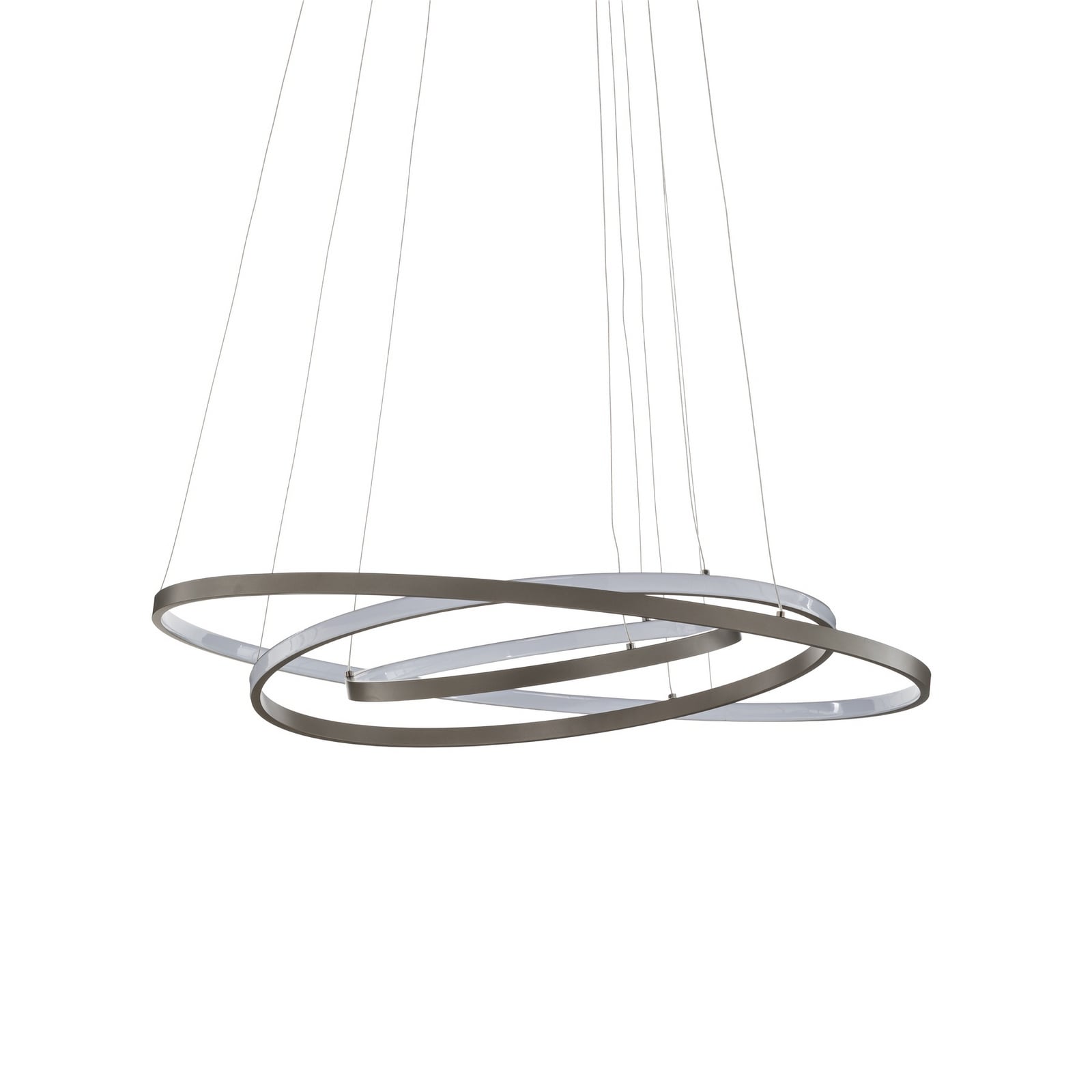 Lucande LED κρεμαστό φωτιστικό Ezana, νικέλιο, μέταλλο, Ø 80cm Lucande LED κρεμαστό φωτιστικό Ezana, νικέλιο, μέταλλο, Ø 80cm