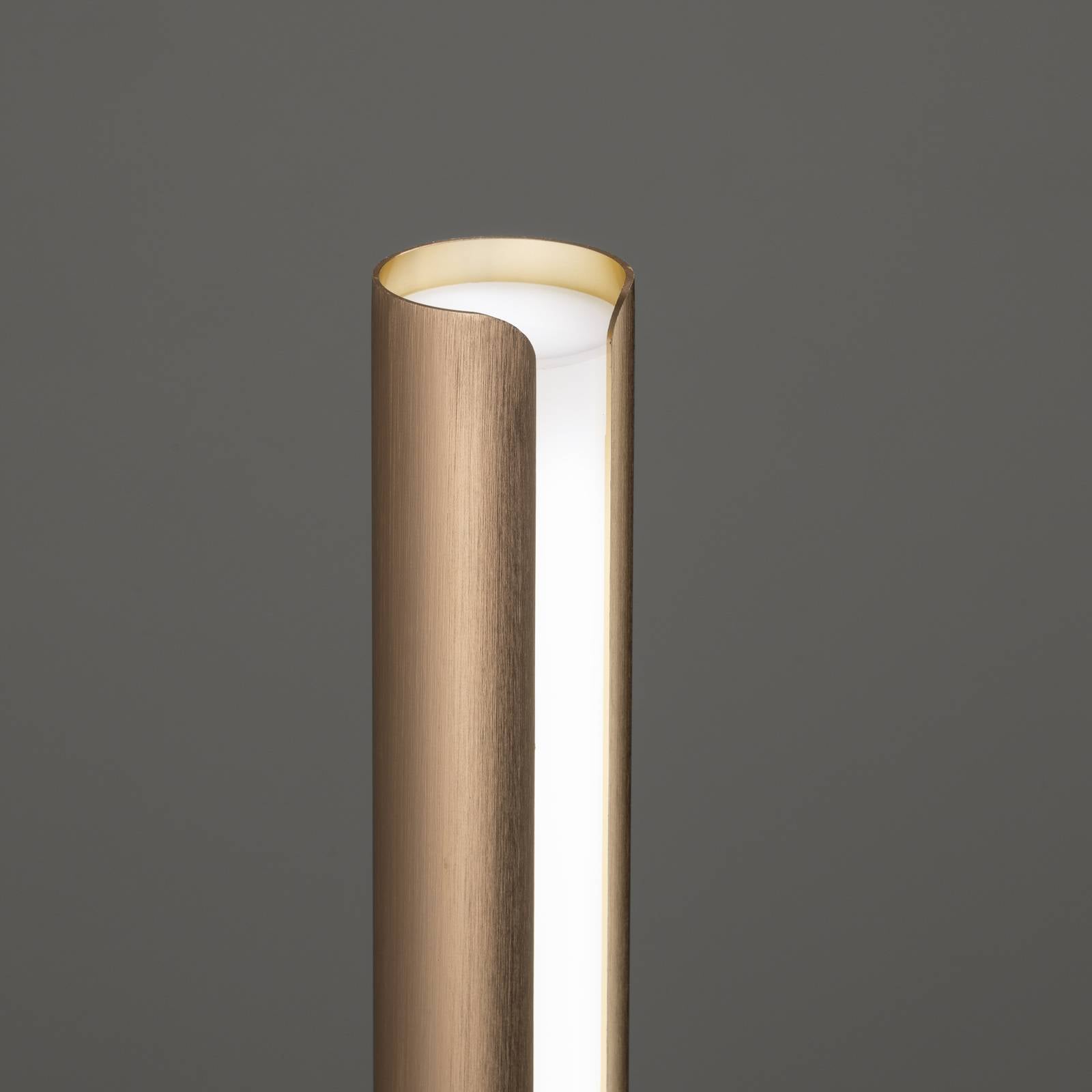 Lampa stołowa LED IDEAL LUX Dorica, w kolorze miedzianym, wysokość 25 cm