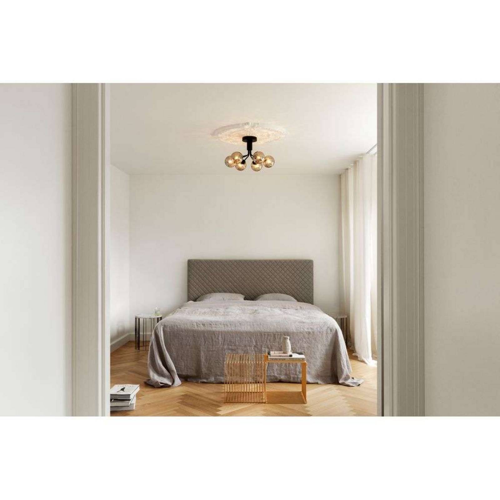 Nuura Deckenleuchte Apiales 6, schwarz/rauchgrau, Ø 50 cm günstig online kaufen