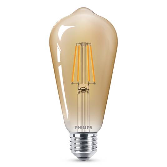 Philips E27 ST64 LED-Lampe Curved 4W 2.500K gold