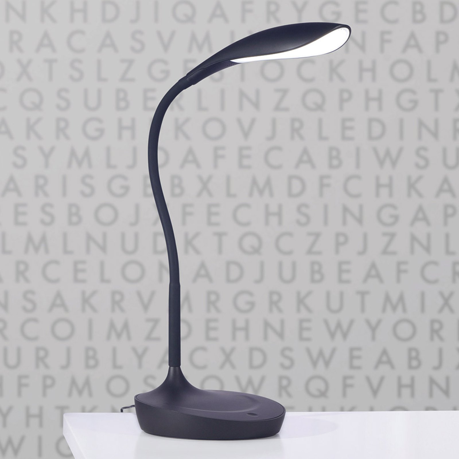 Lampa stołowa LED Swan, czarna