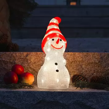 LED-dekofigur Weihnachtsmann rød IP44 høyde 38 cm | Leuchtfiguren