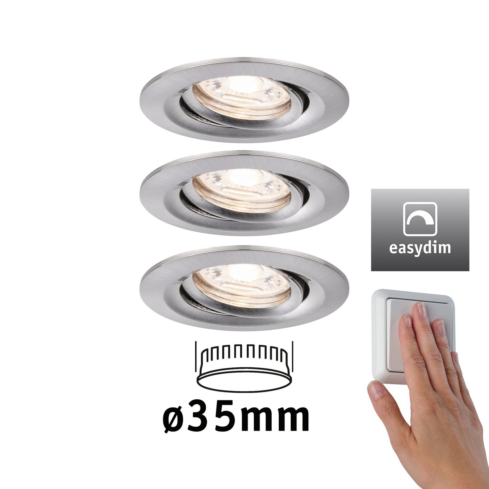 Paulmann Nova mini Plus LED easydim 3-pack järn