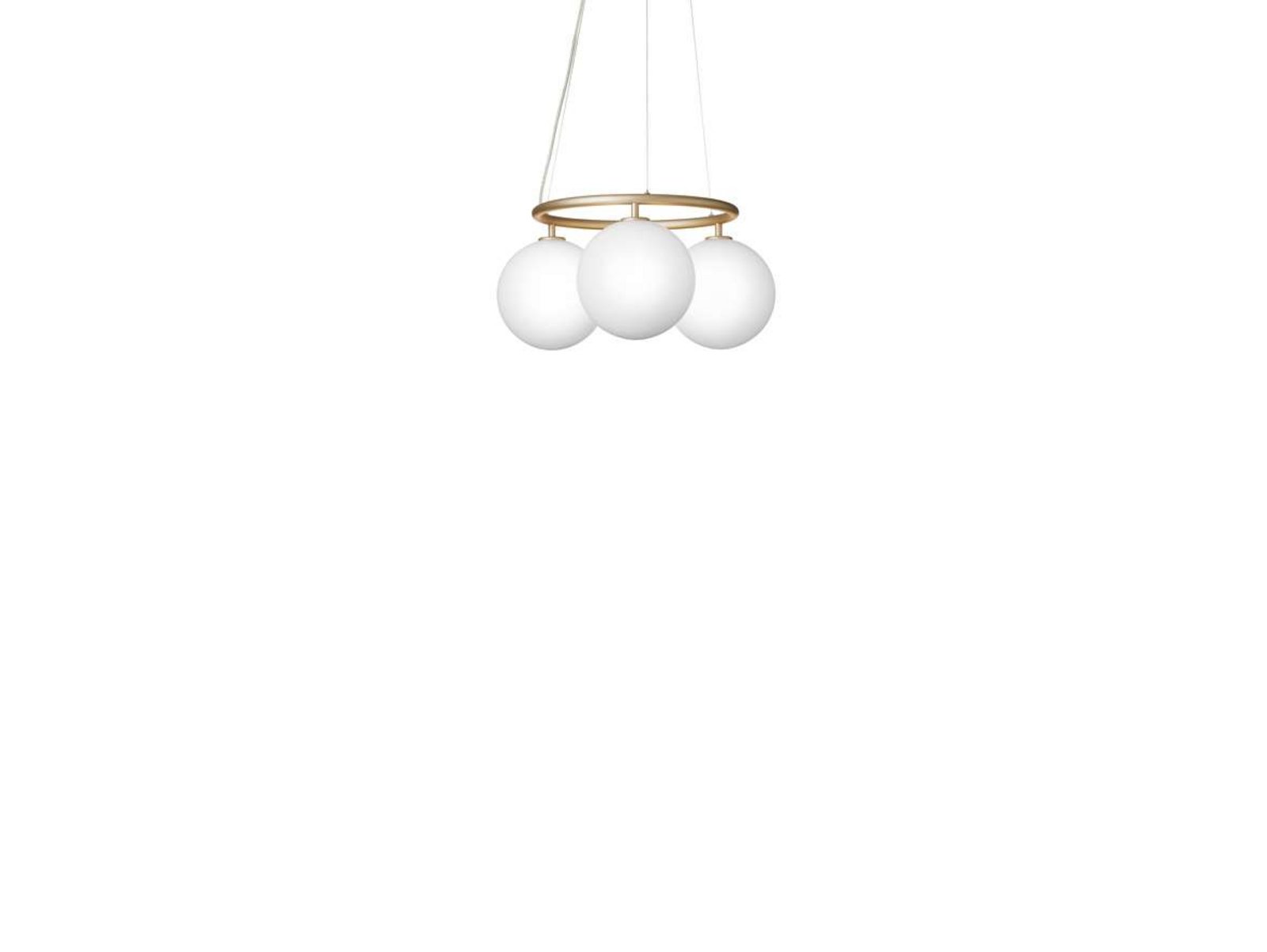 Miira 3 Circular Lampadario Brass/Opal - Nuura