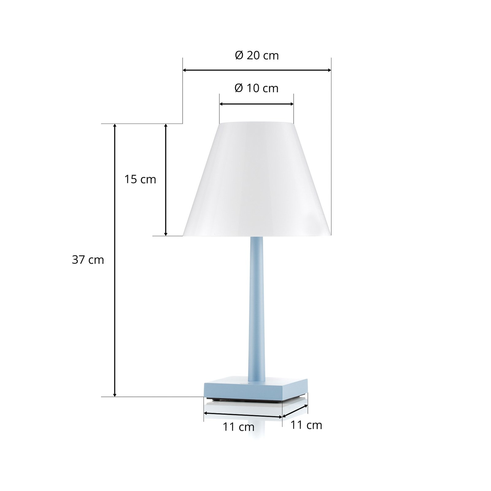 Rotaliana Dina+ T1 LED rechargeable table lamp light blue