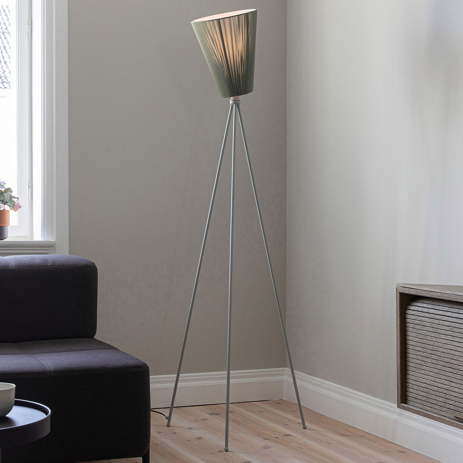Oslo Wood Golvlampa Light Grey/Olive - Northern