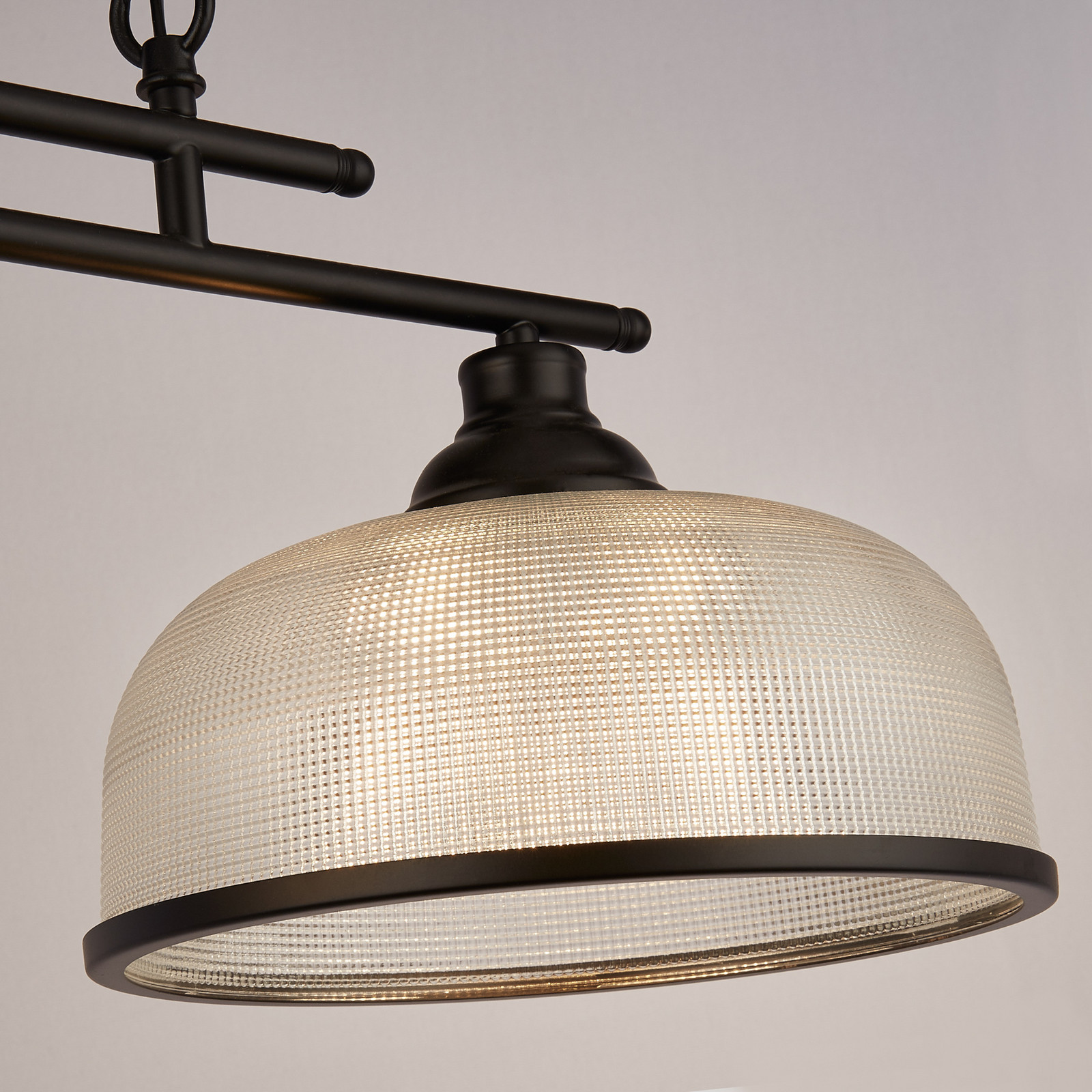 Searchlight Lampă suspendată Bistro 3 becuri negru - Camera de zi / sufragerie - negru mat transparent - Metal
