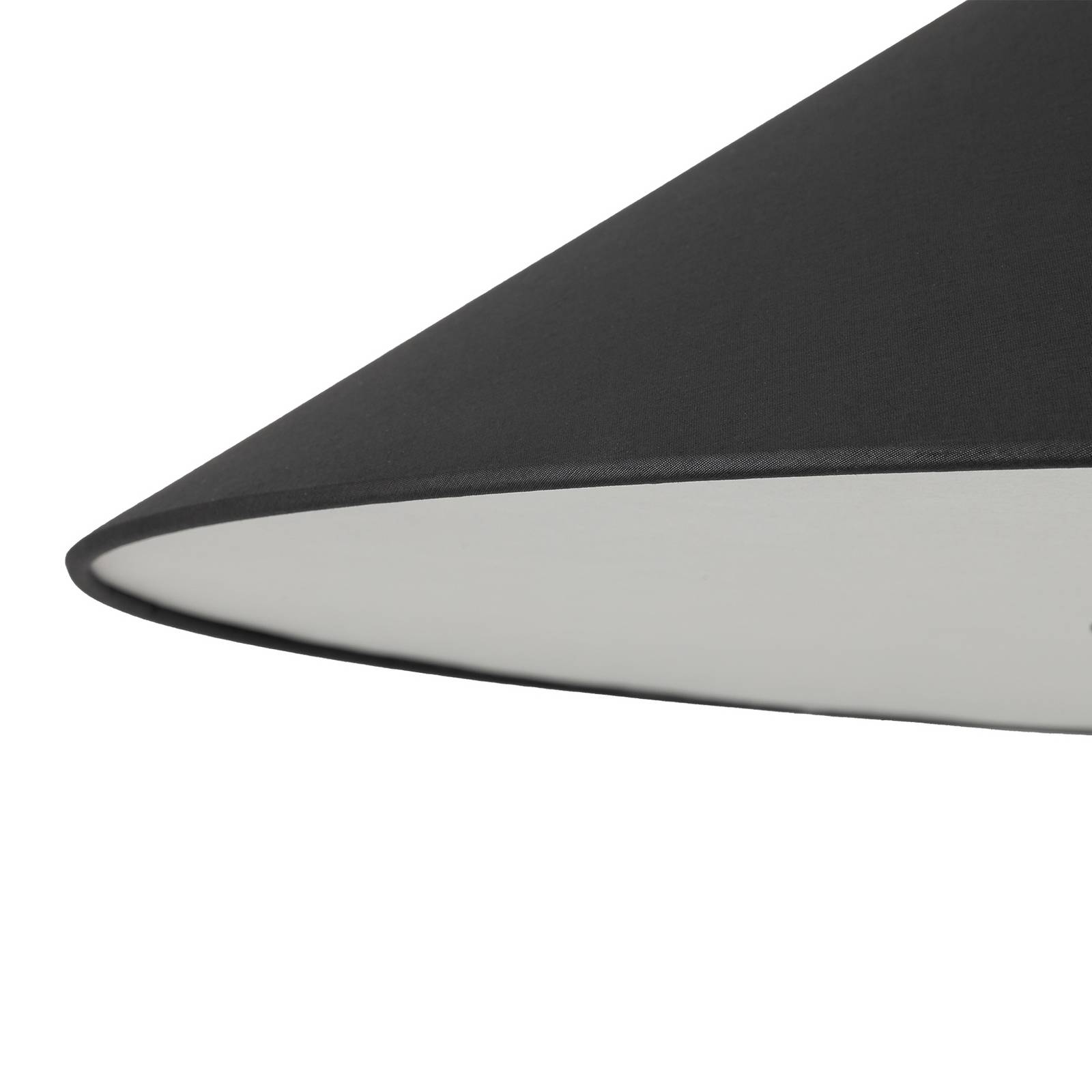 Lampa łukowa Poise, czarna, stal, tkanina, zasięg 260 cm