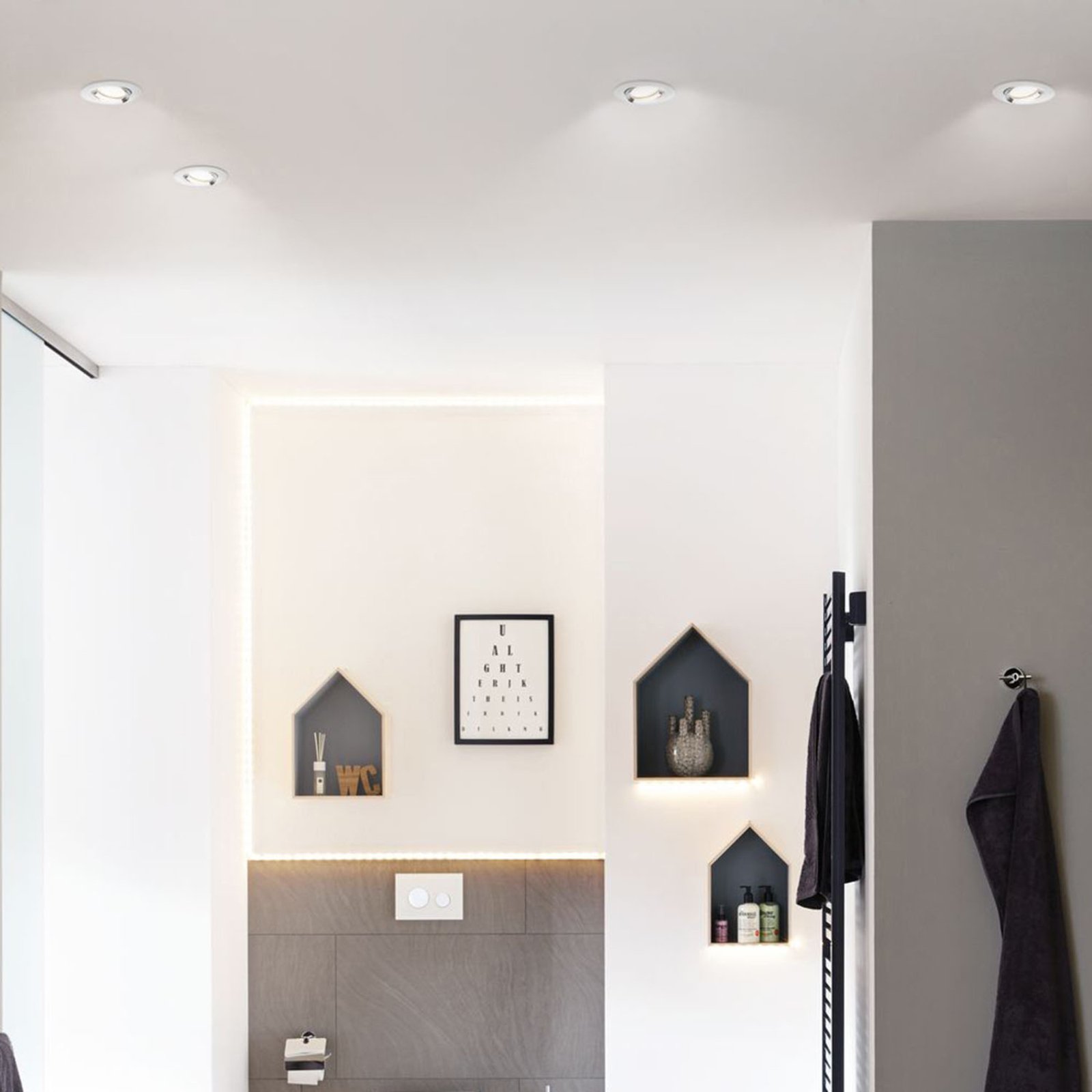 Nova LED recessed spotlight, dimmable, IP65, white - Paulmann