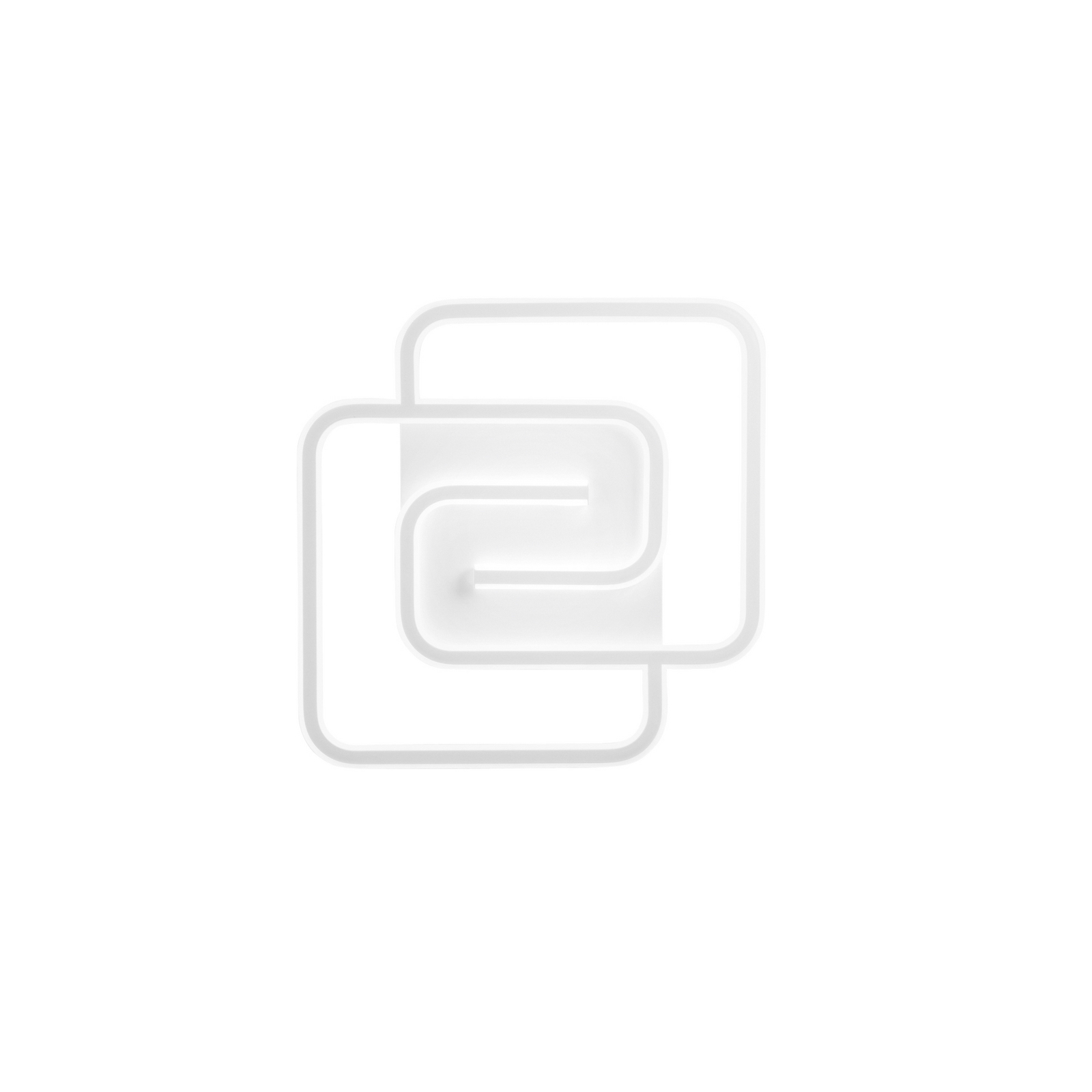 LED sieninis šviestuvas „Cayman Quadrata“, baltas, plotis 49 cm, metalas, CCT