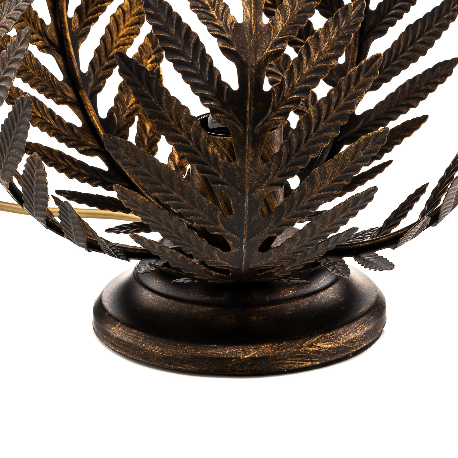 Tafellamp Felce als Farn in brons, hoogte 24 cm