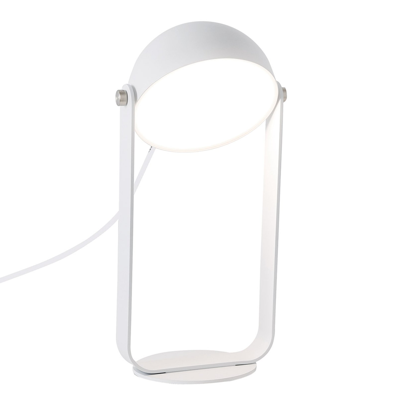 LED настолна лампа Hemi с въртящ се абажур, бяла