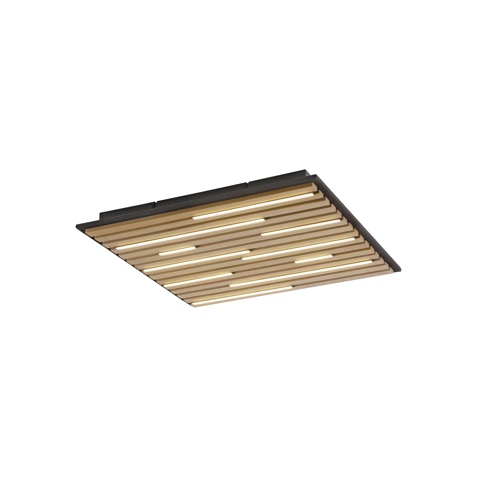 Paul Neuhaus Candeeiro de teto Smart LED Q-Acoustic wood 62 x 62 cm