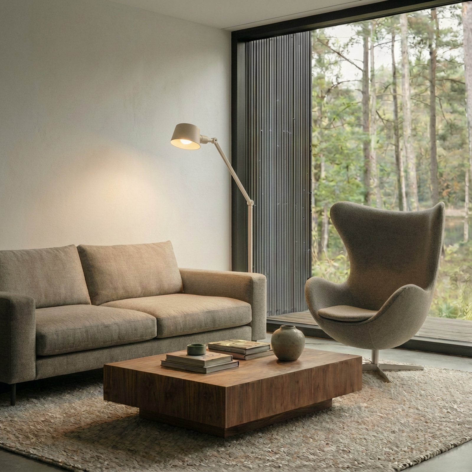 Silka vloerlamp, 173 cm, beige, verstelbaar, E27 - Lucande