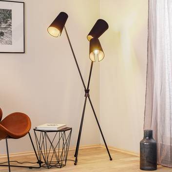 Lucande Coleris vloerlamp, 3-lamps, textiel