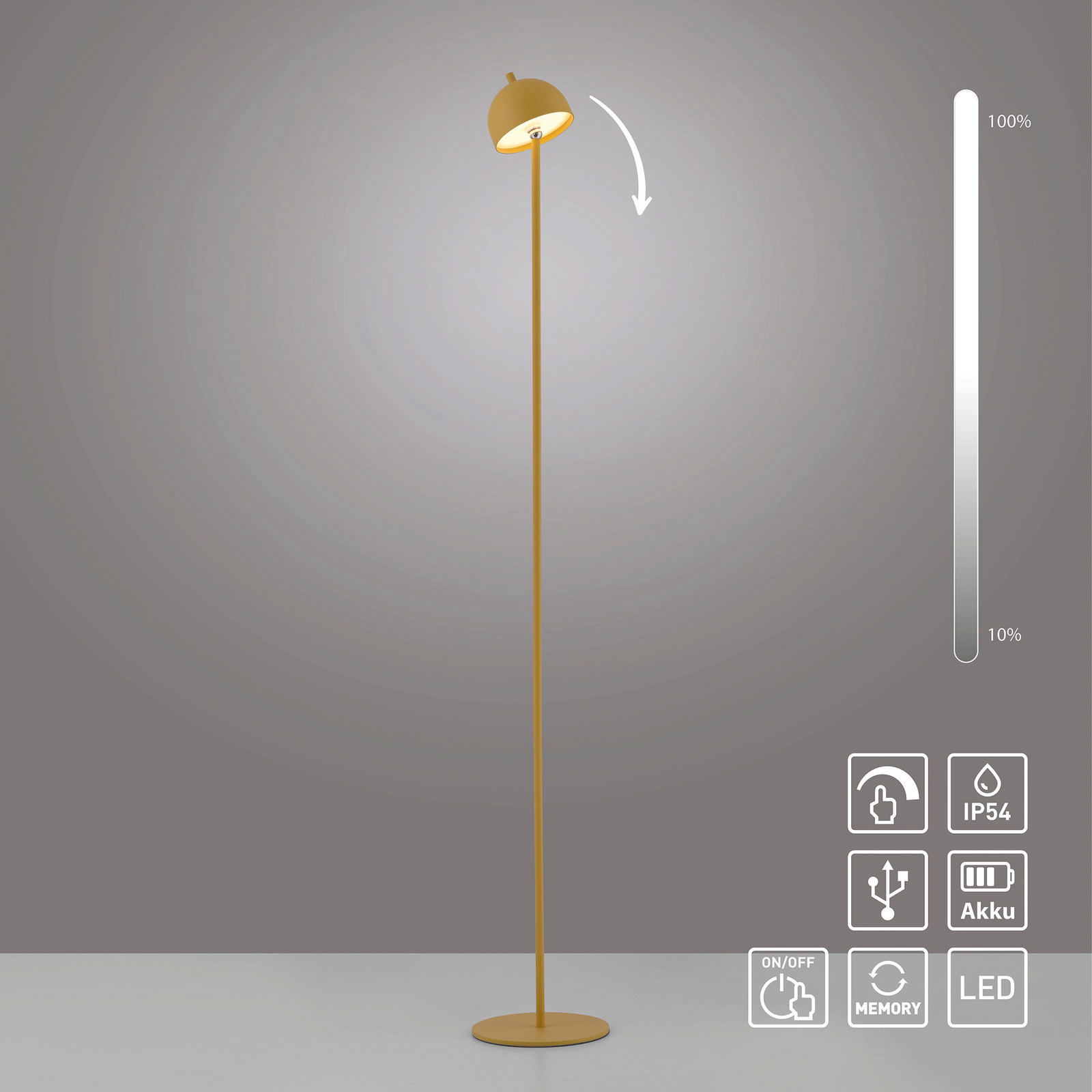 Schöner Wohnen LED-akku-gulvlampe Bellies, Blütenzauber IP54 Schöner Wohnen LED-akku-gulvlampe Bellies, Blütenzauber IP54