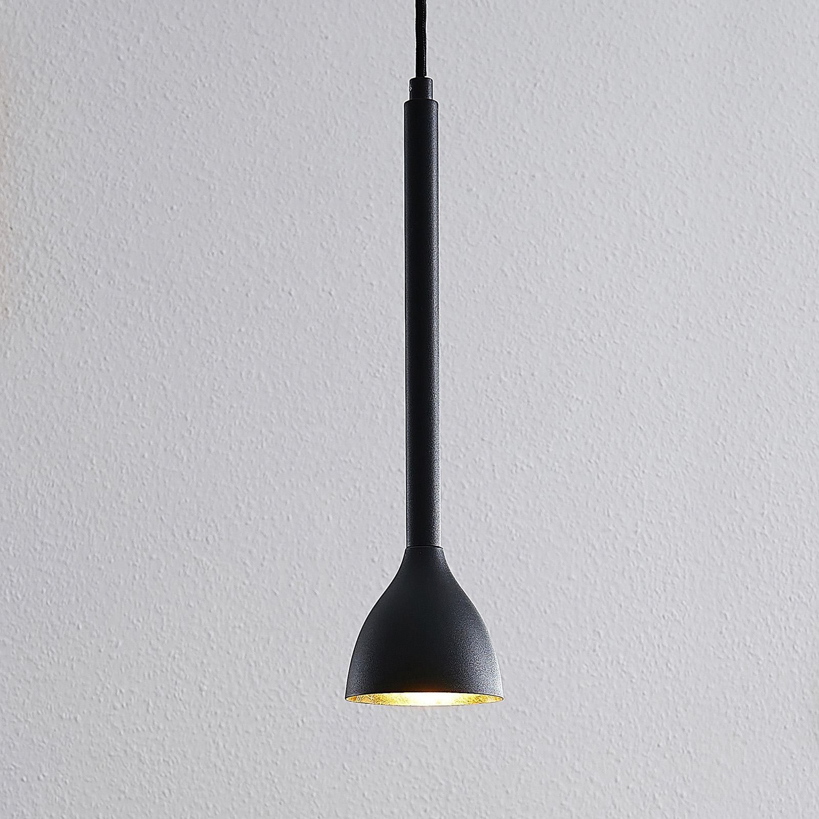 Hængelampe Nordwin, 1 lyskilde, sort/guld