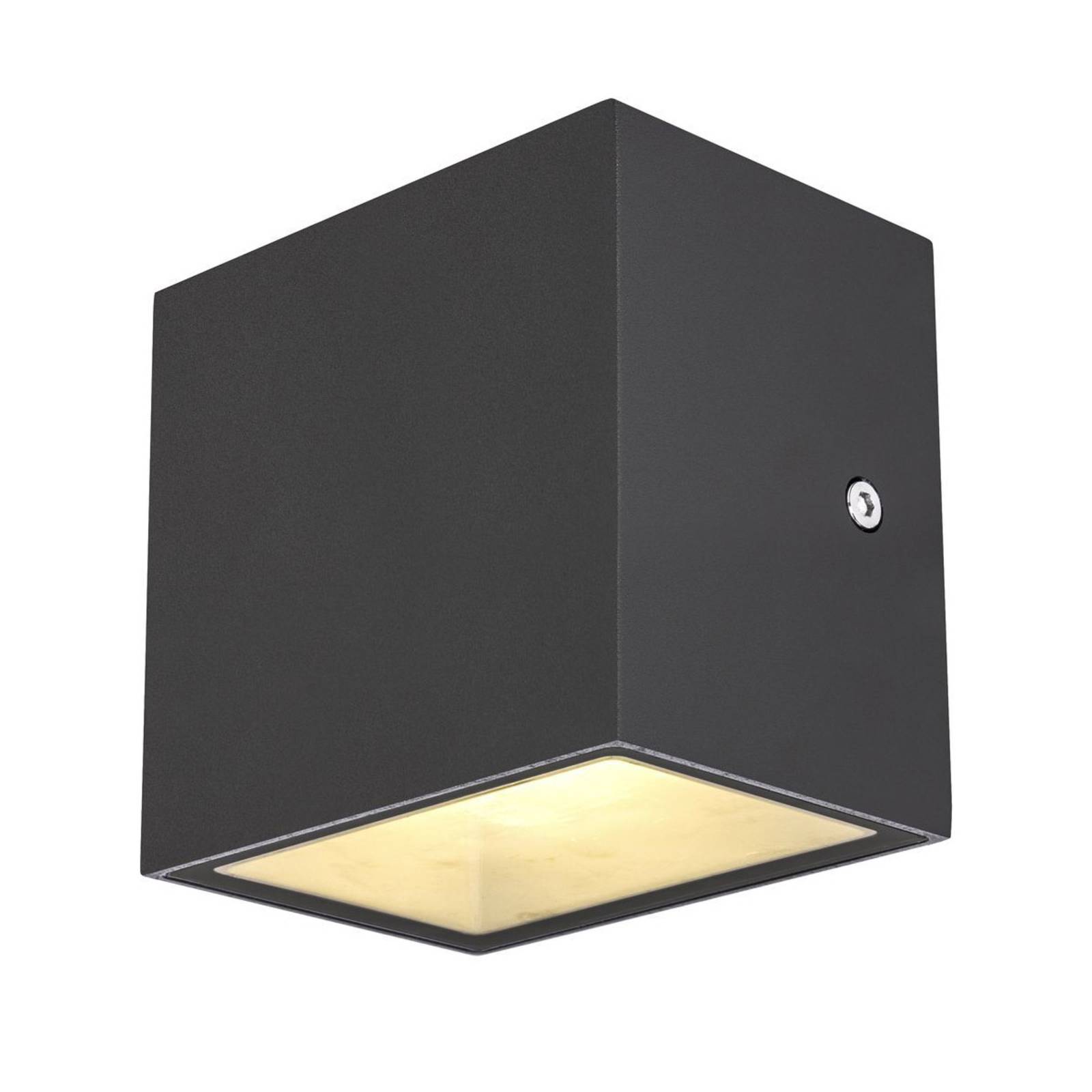 SLV Sitra Cube LED outdoor wall lamp, anthracite, aluminium, glass, 10 W, energy efficiency: D, W: 11.5 cm, H: 11 cm