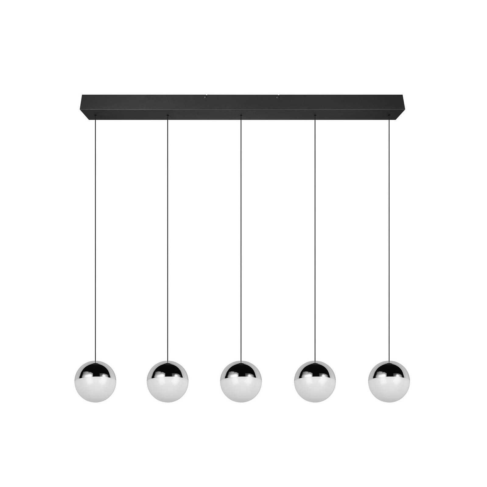 LED-Hängeleuchte Senta, chrom, Länge 114 cm, 4.000 K, 5-flg.