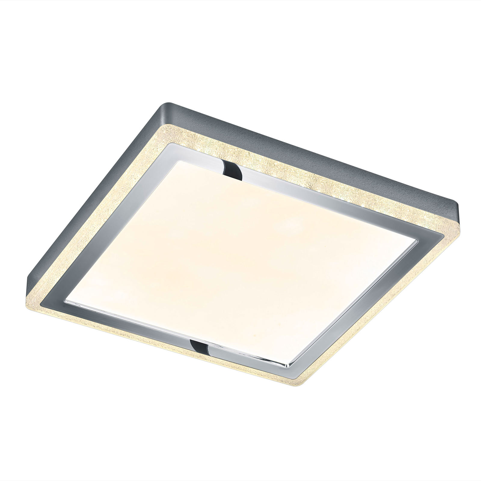 LED stropní svítidlo Slide, bílé, hranaté 40x40 cm