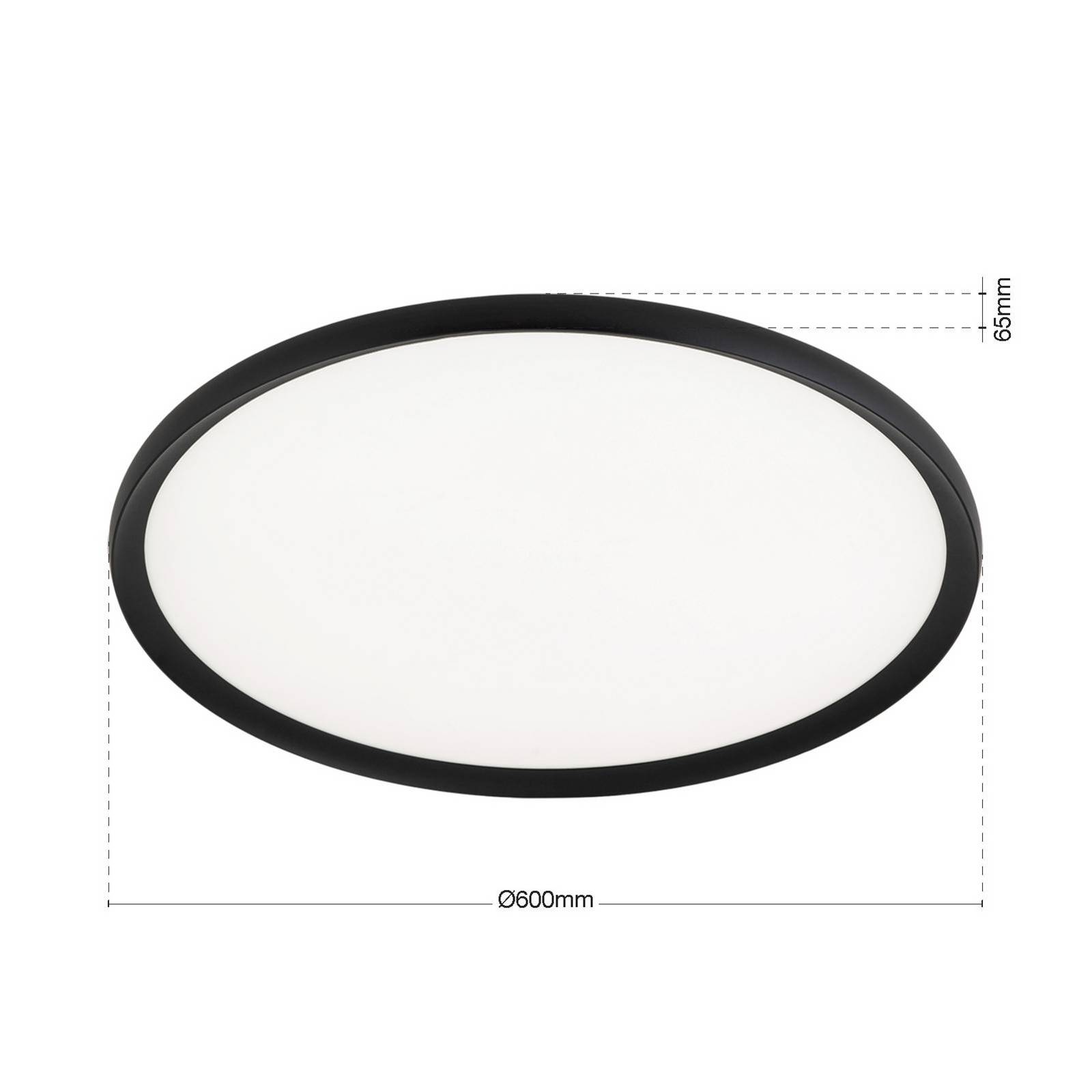 LED-Deckenlampe Kant, Ø 60 cm schwarz, CCT Metall/Kunststoff günstig online kaufen