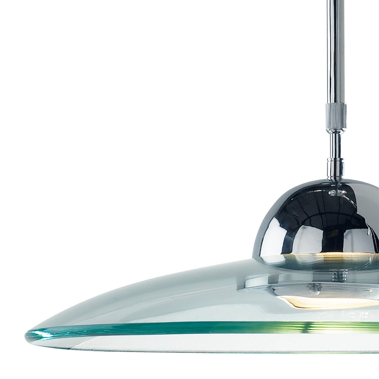 där lighting Suspension Hemisphere avec abat-jour en verre transparent