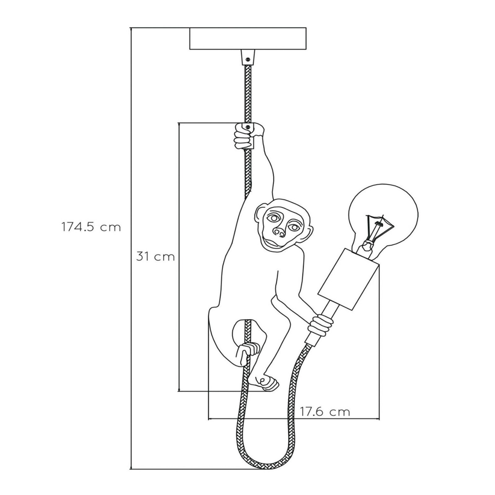 Extravaganza Chimp hanglamp, goud mat/zwart