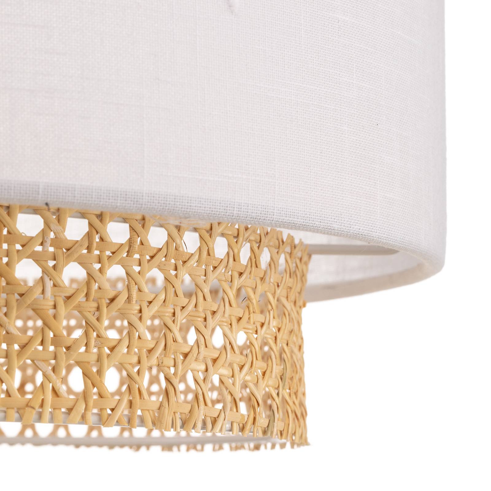 Lampa wisząca Boho, biały/rattan Ø 38 cm