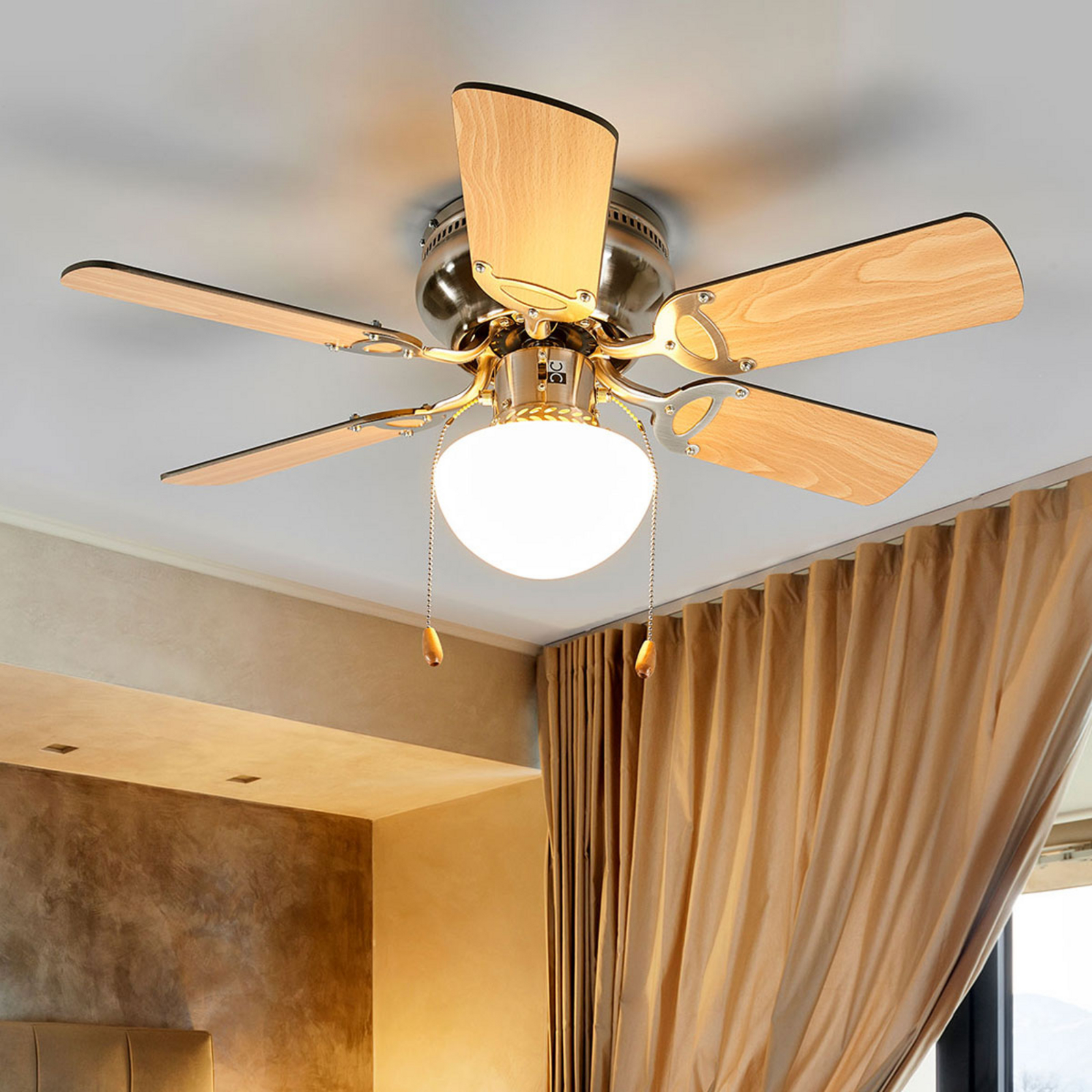 sechsflugeliger deckenventilator flavio mit licht kaufen lampenwelt de