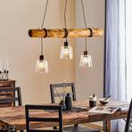 Hanglamp Karrl, 3-lamps, helder/bruin
