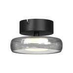 FLOAT LED mennyezeti világítás, szürke/fekete, Ø 20 cm, üveg/fém